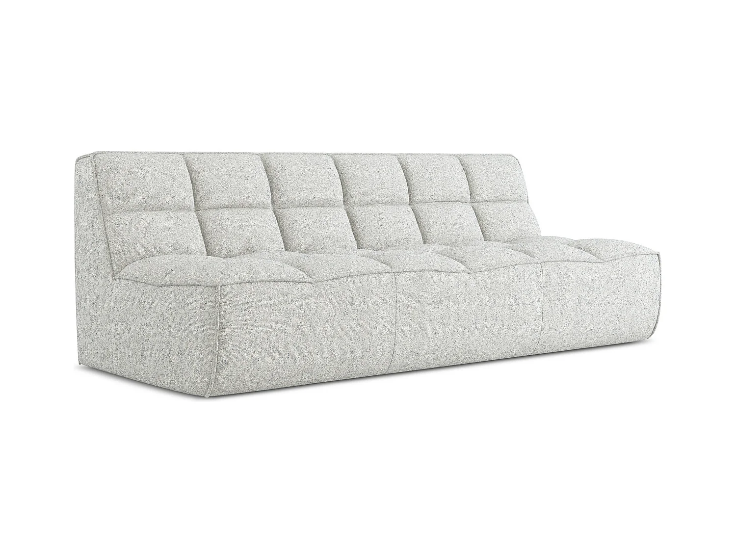 Canapé modulable 3 places en tissu texturé - beige - KALAI