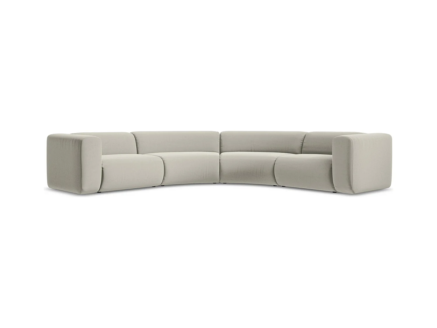 Modulares Ecksofa - - Samt - Perle - EKAHI