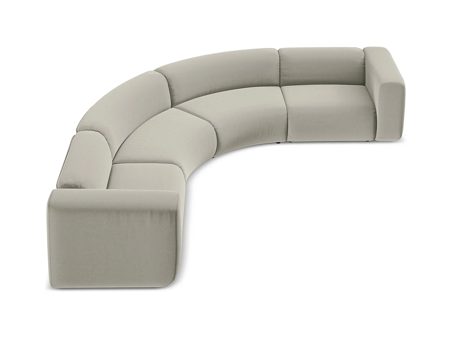 Modulares Ecksofa - - Samt - Perle - EKAHI