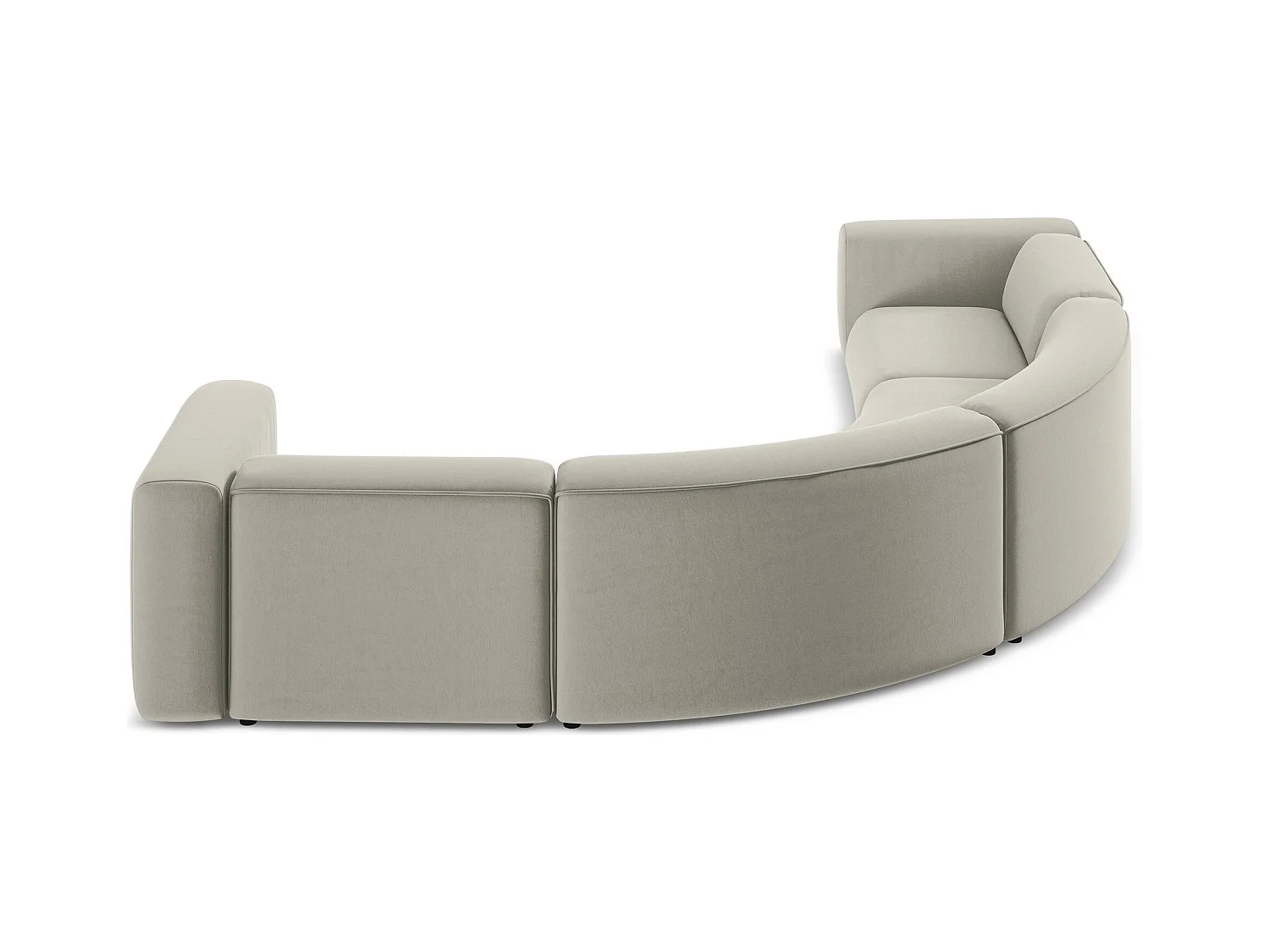 Modulares Ecksofa - - Samt - Perle - EKAHI