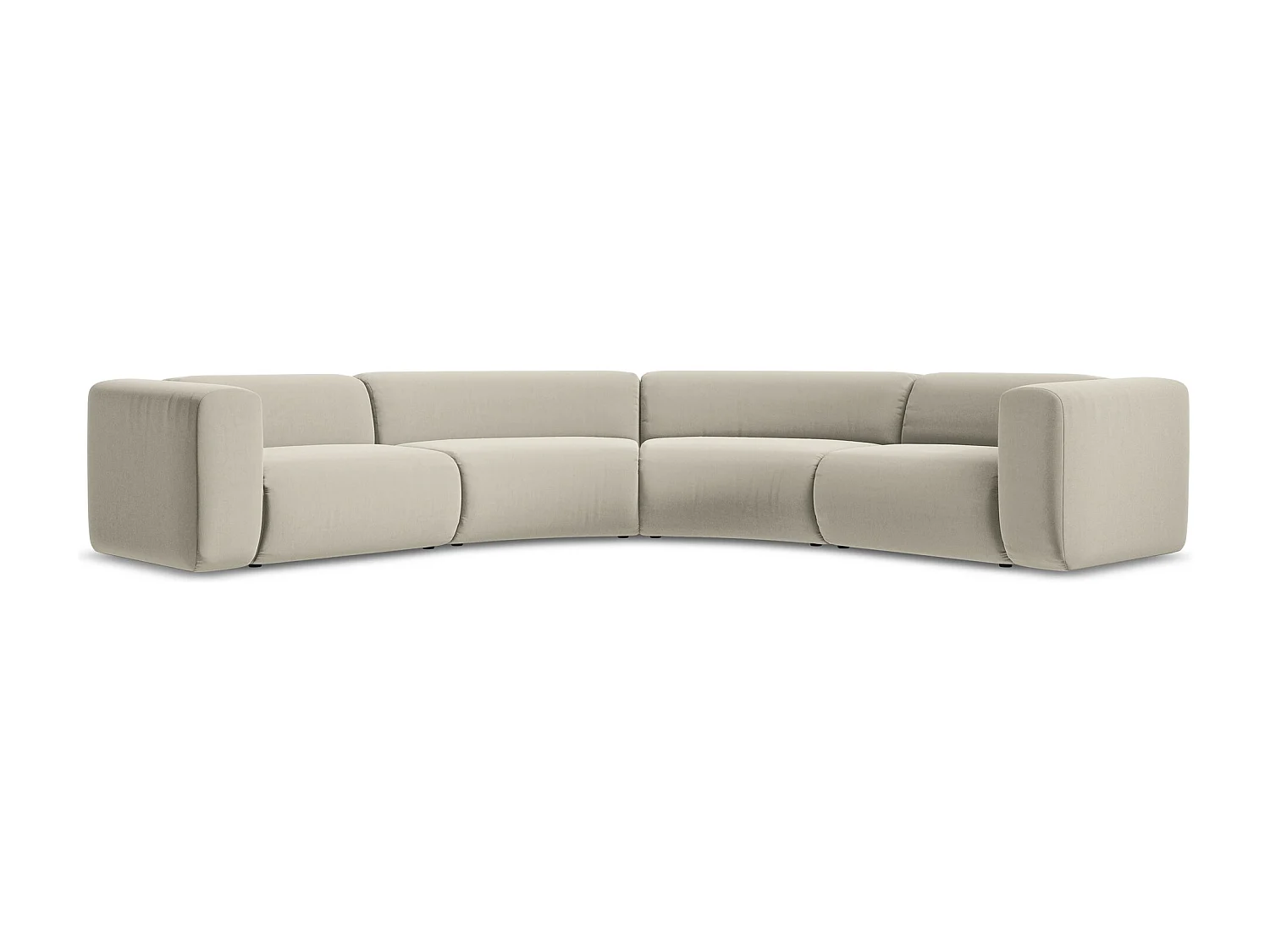 Modulares Ecksofa - - Samt - Perle - EKAHI