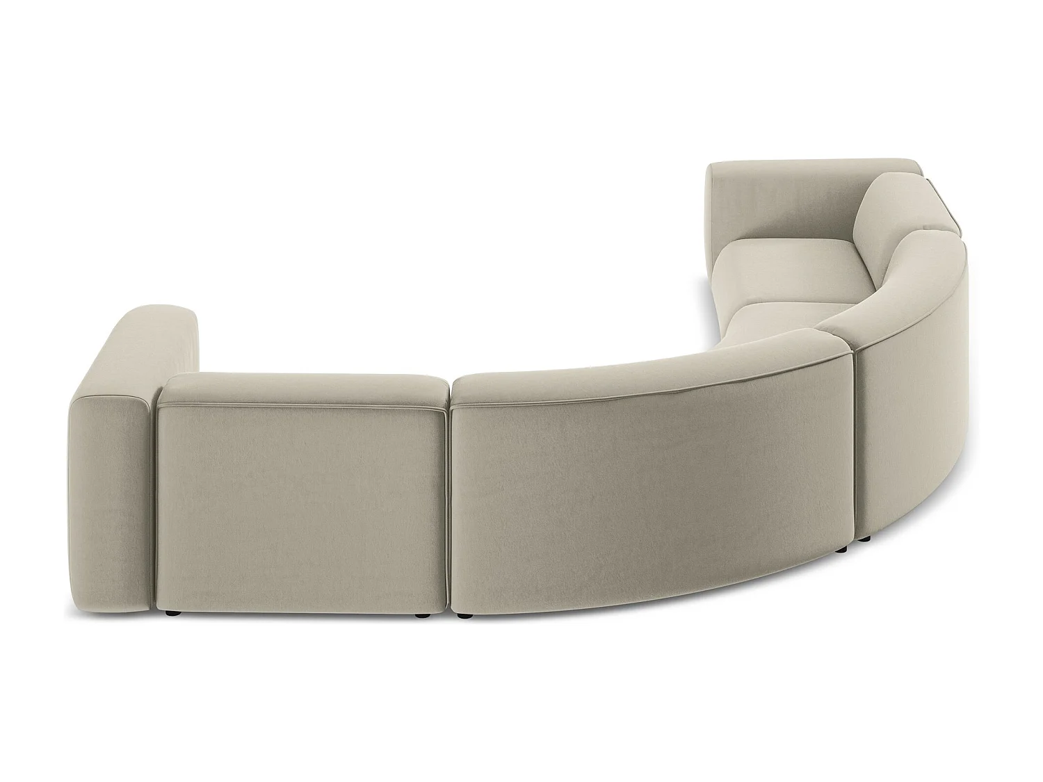 Modulares Ecksofa - - Samt - Perle - EKAHI