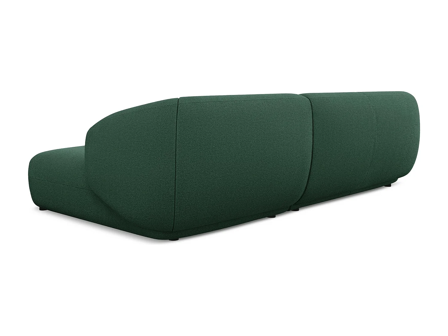 Modulaire hoekbank rechts van flessengroen bouclé - MOANA