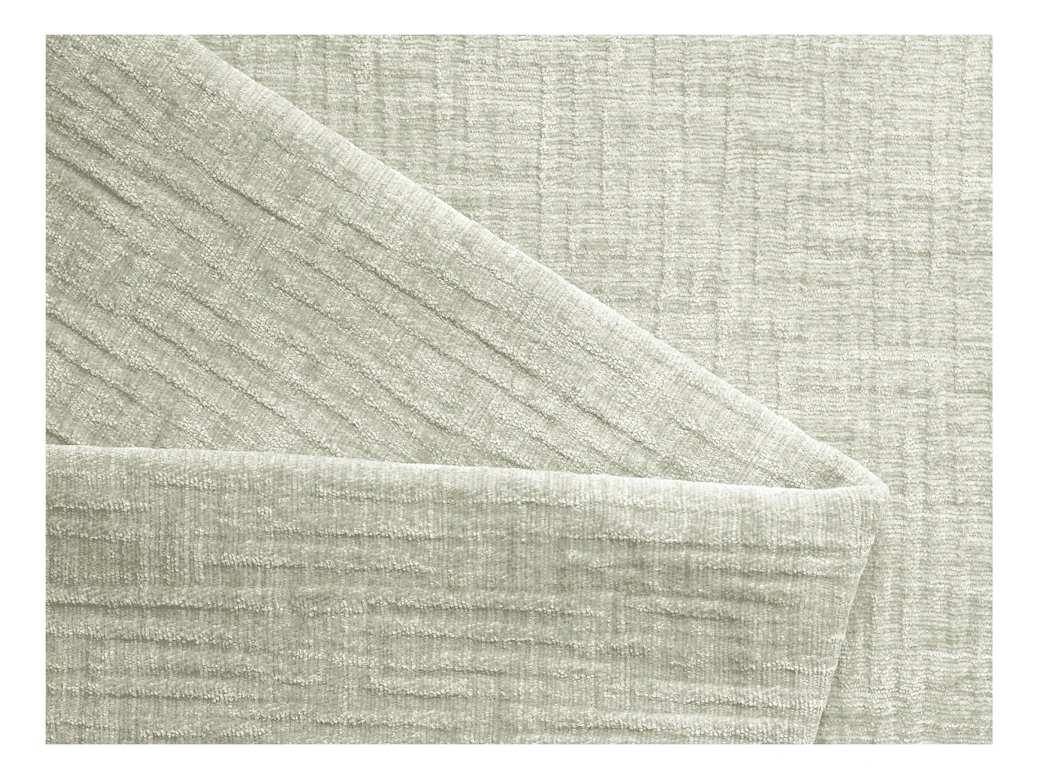 Bankmodule met armleuning rechts van wit chenille stof - AILANI