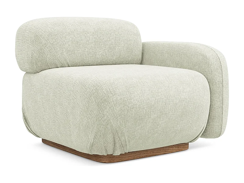 Module avec accoudoirs droit en tissu chenille - blanc - AILANI