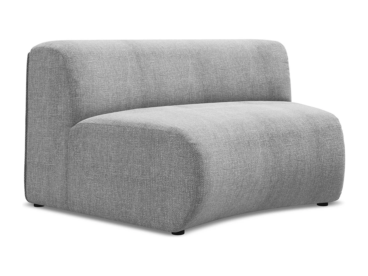 Fauteuil d'angle pour canapé modulable en tissu chenille - gris clair - EKAHI