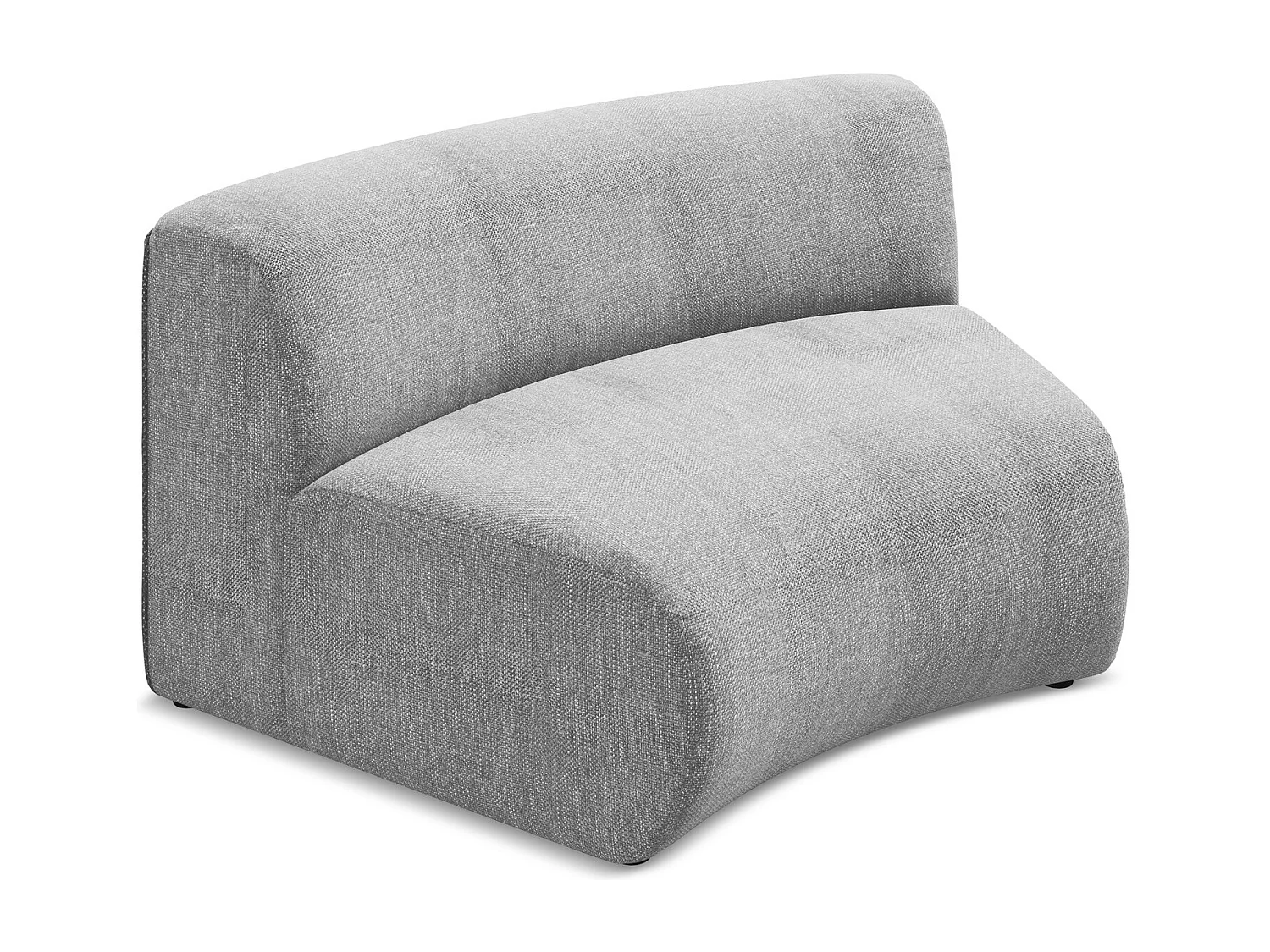 Fauteuil d'angle pour canapé modulable en tissu chenille - gris clair - EKAHI