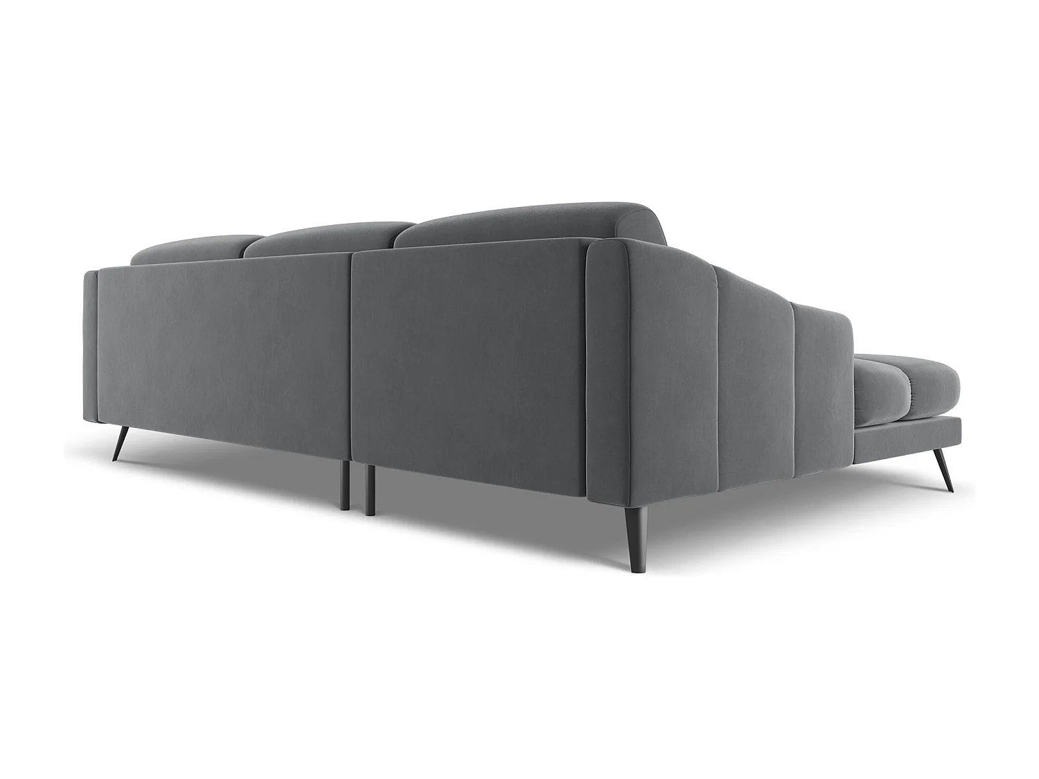 Ecksofa - Ecke Links - Samt - Stahl - NALU
