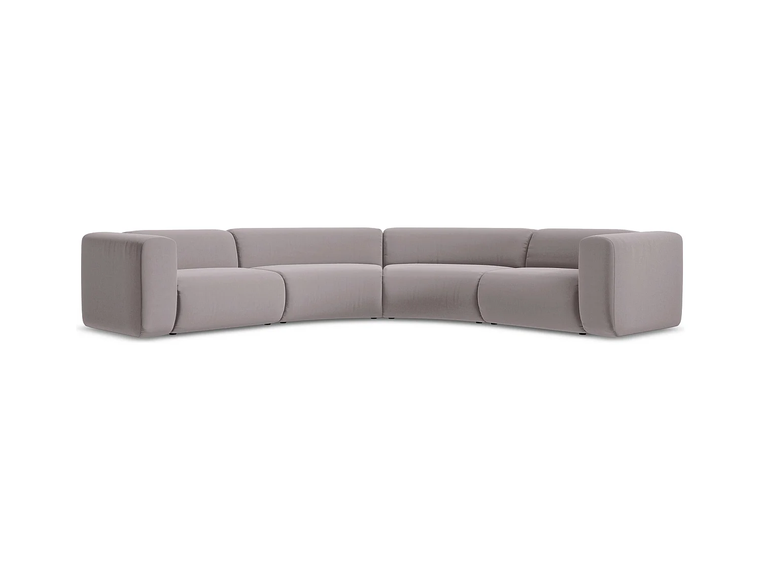 Modulares Ecksofa - - Samt - Lavendel - EKAHI