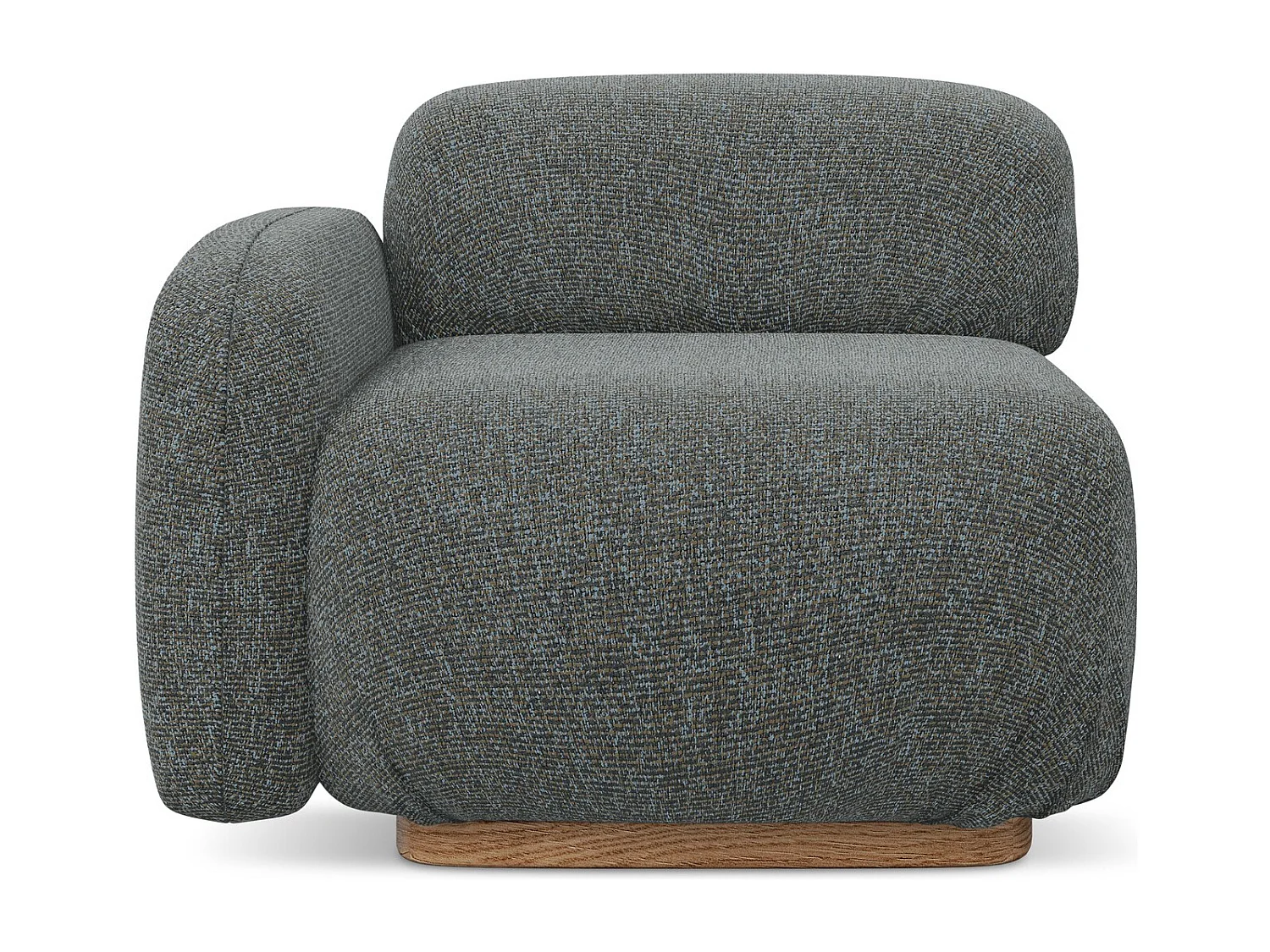 Module avec accoudoirs gauche en tissu texturé - acier - AILANI