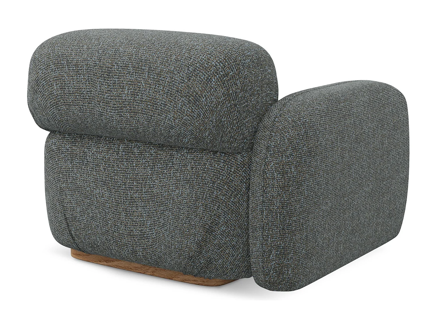 Module avec accoudoirs gauche en tissu texturé - acier - AILANI