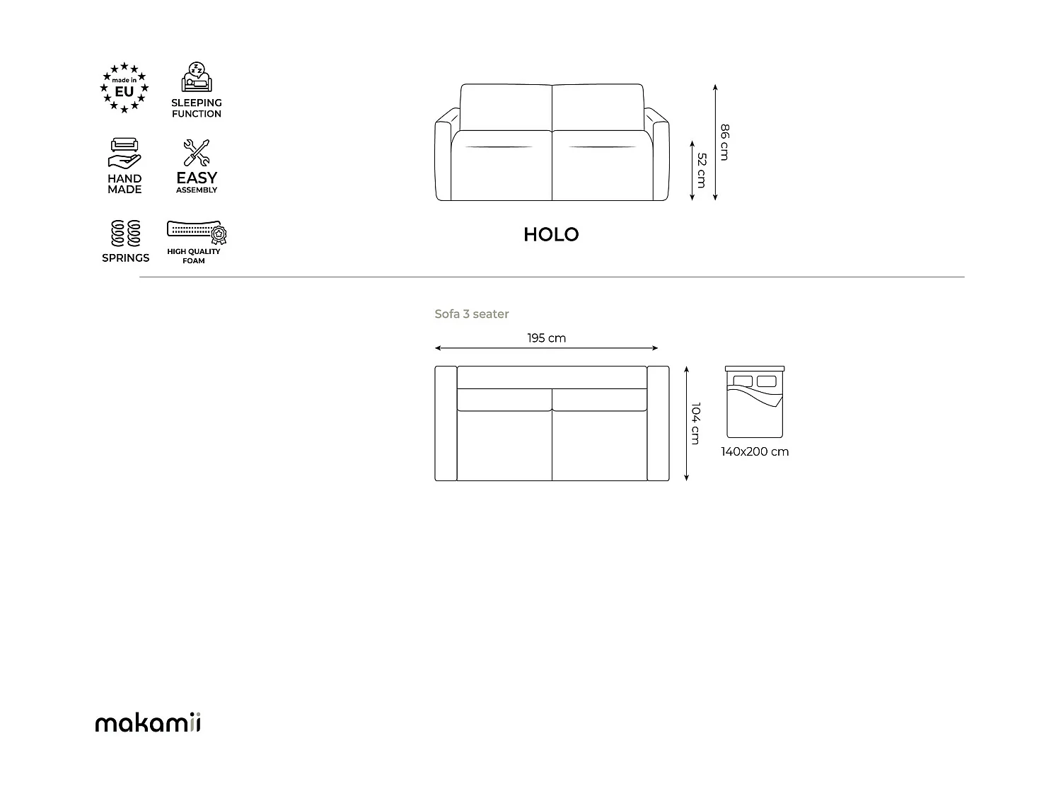Module avec accoudoirs gauche en tissu texturé - acier - AILANI