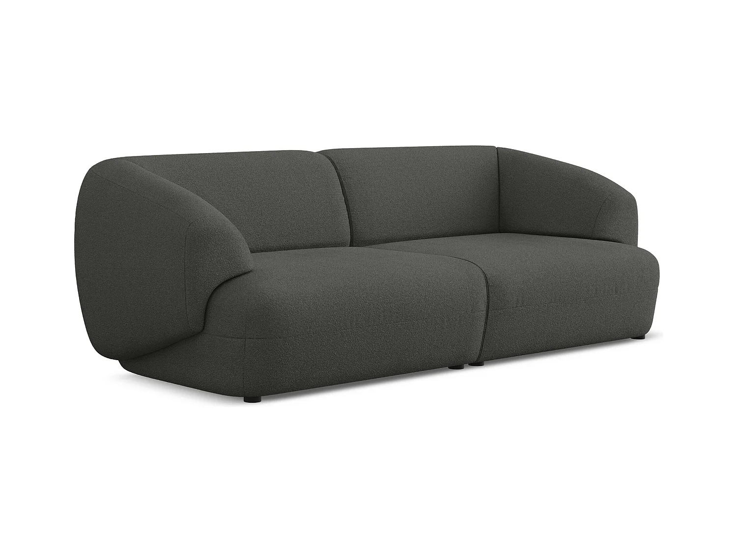 Canapé modulable 4 places en tissu bouclette - graphite - MOANA