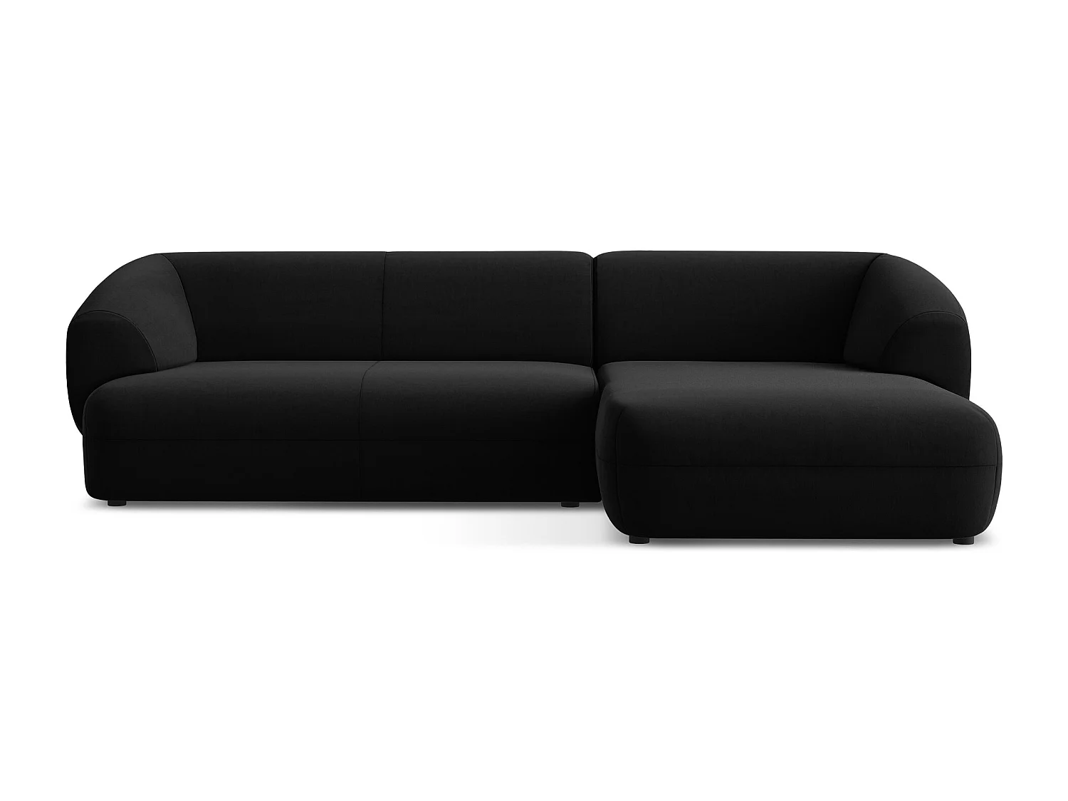 3-Sitzer Modulares Ecksofa - Ecke Rechts - Samt - Schwarz - MOANA