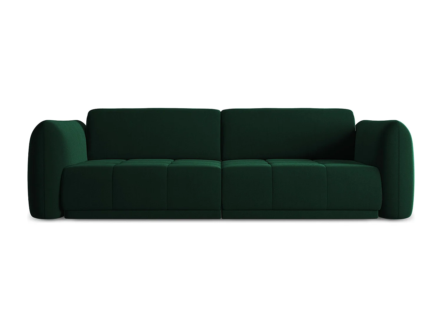 Vierzitsbank van flessengroen velours - HOKU