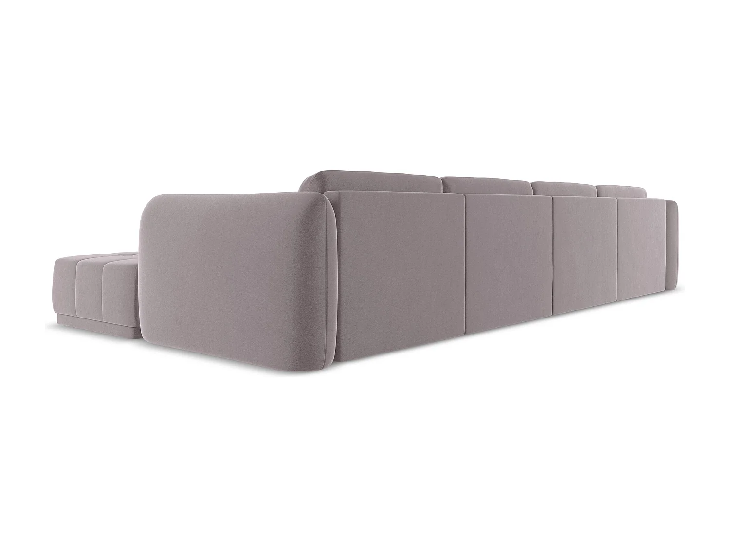 Panoramische hoekbank van lavendel velours - HOKU