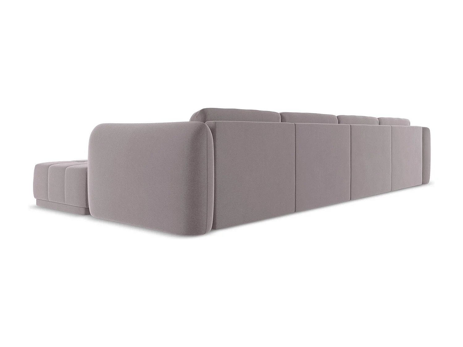 Panoramische hoekbank van lavendel velours - HOKU