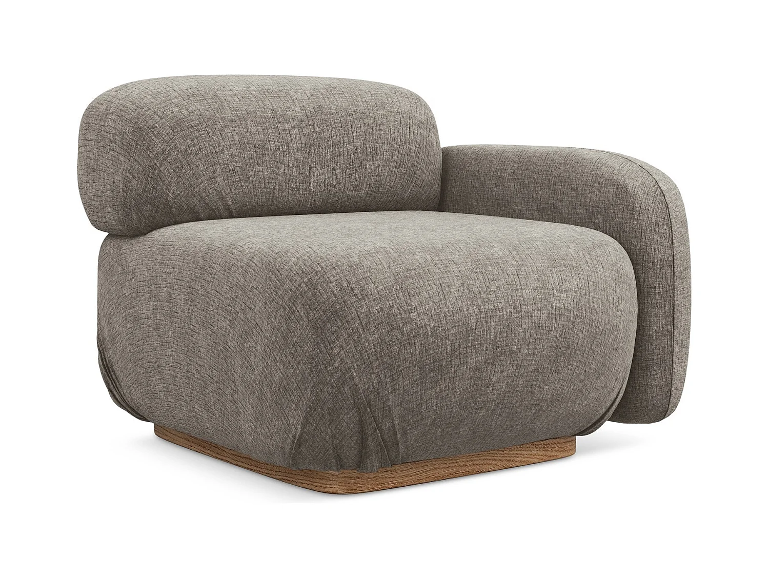 Module avec accoudoirs droit en tissu chenille - taupe - AILANI