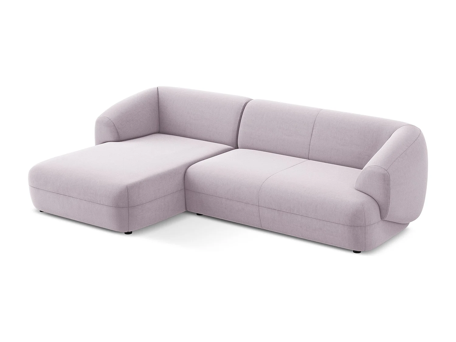 Canapé d'angle 3 places modulaire gauche en velours - lavande - MOANA