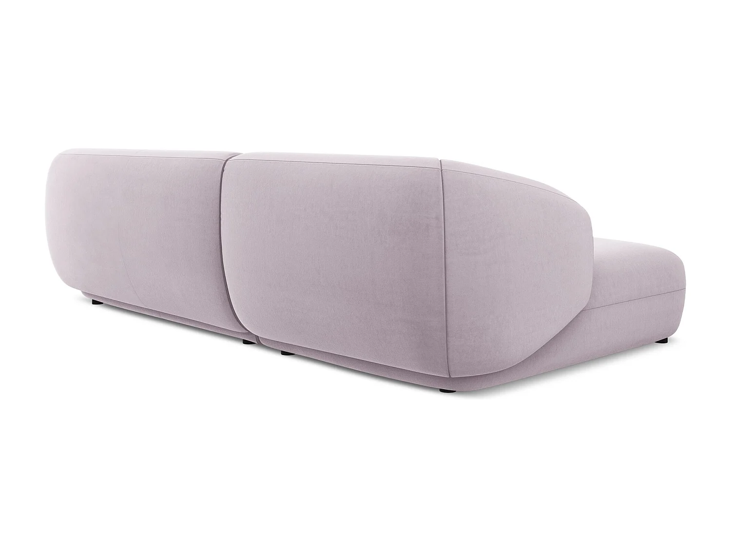 Canapé d'angle 3 places modulaire gauche en velours - lavande - MOANA