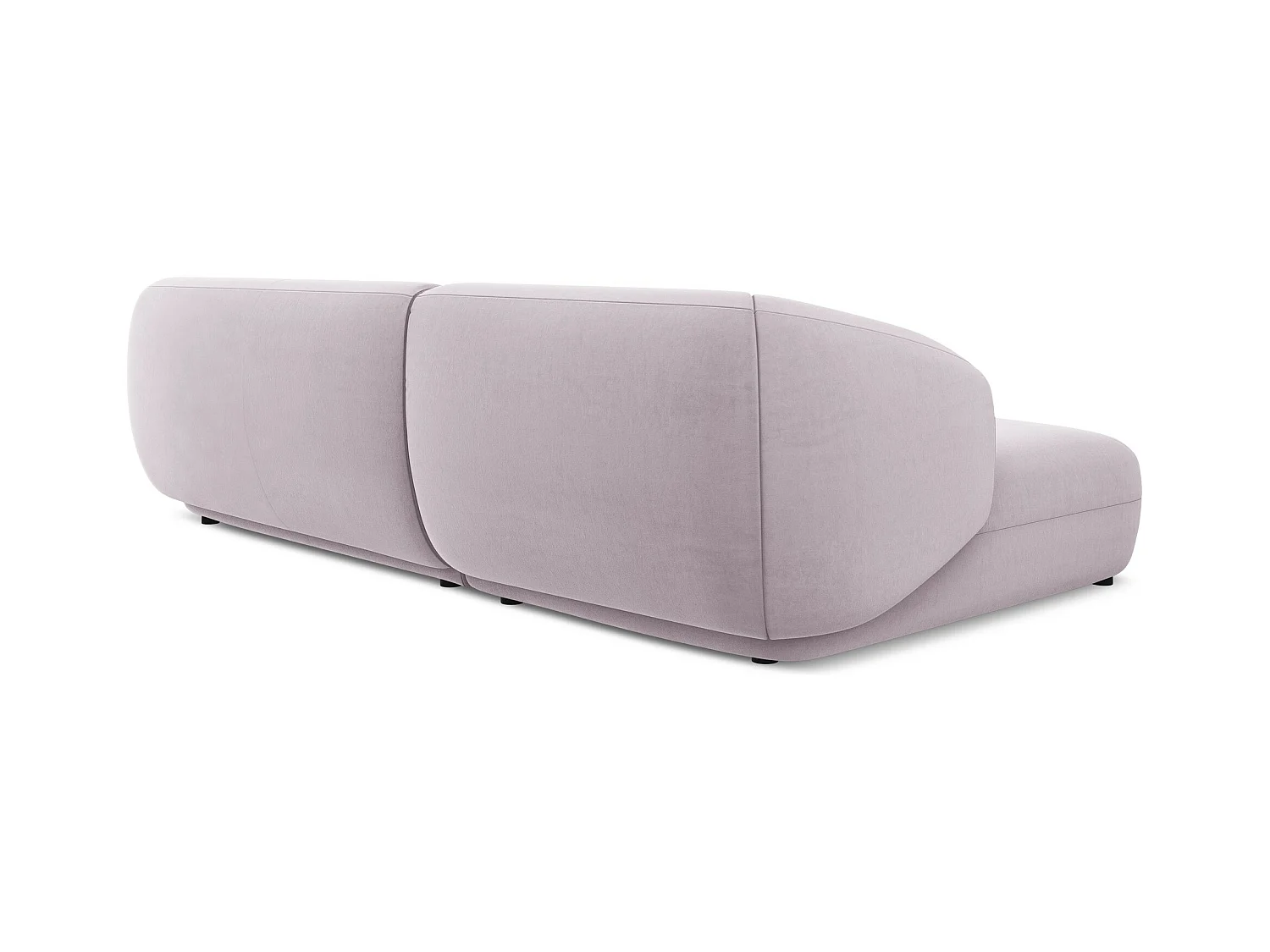 Canapé d'angle 3 places modulaire gauche en velours - lavande - MOANA