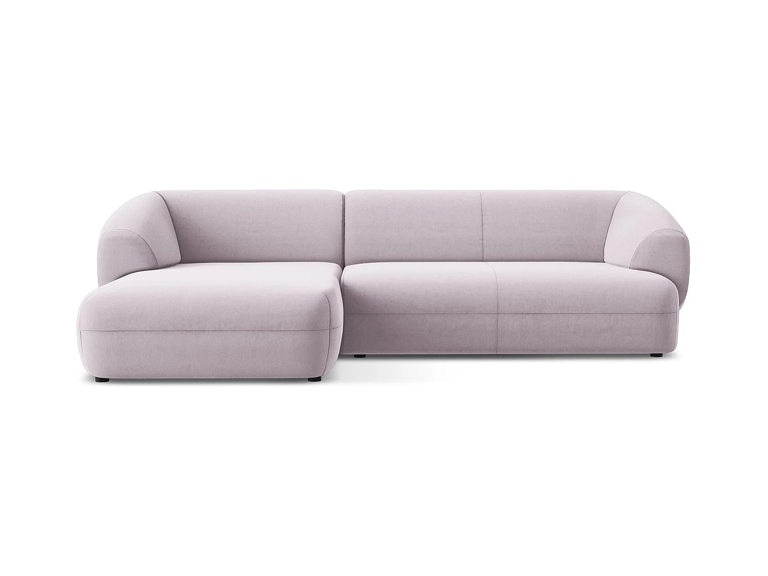 Canapé d'angle 3 places modulaire gauche en velours - lavande - MOANA