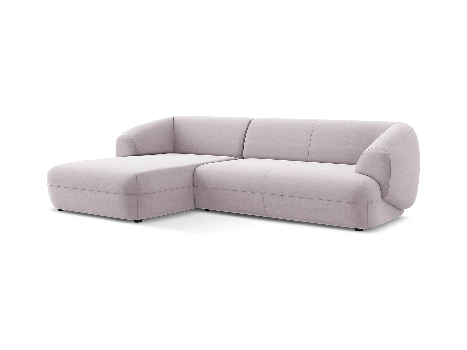 Canapé d'angle 3 places modulaire gauche en velours - lavande - MOANA