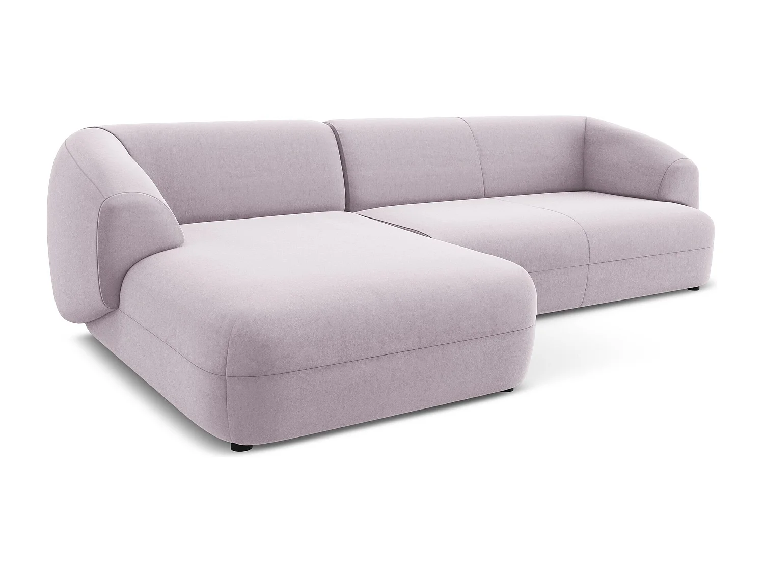 Canapé d'angle 3 places modulaire gauche en velours - lavande - MOANA