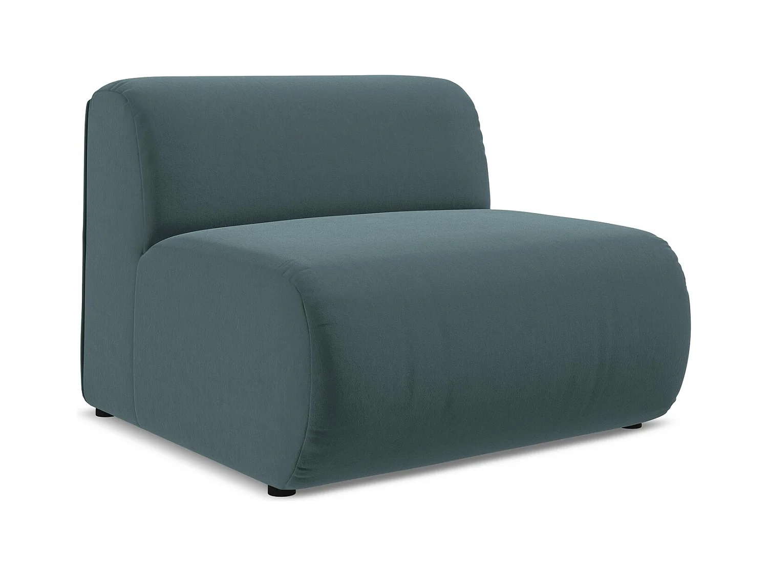 Fauteuil pour canapé modulable en velours - marin - EKAHI