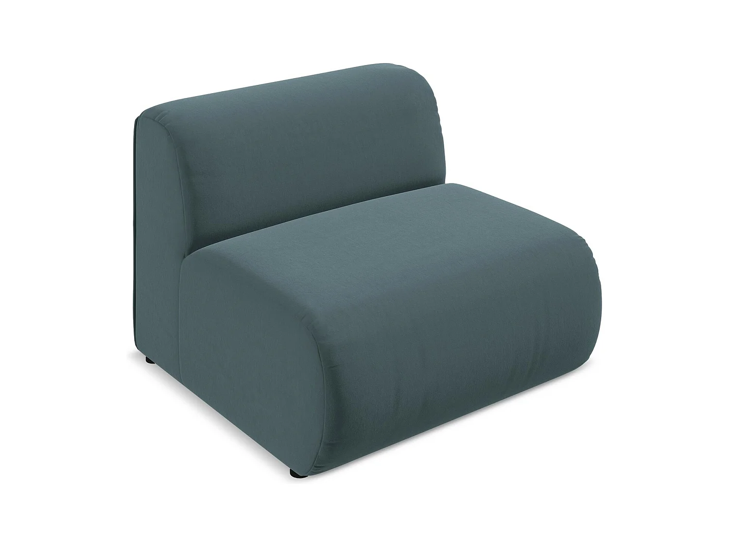 Fauteuil pour canapé modulable en velours - marin - EKAHI