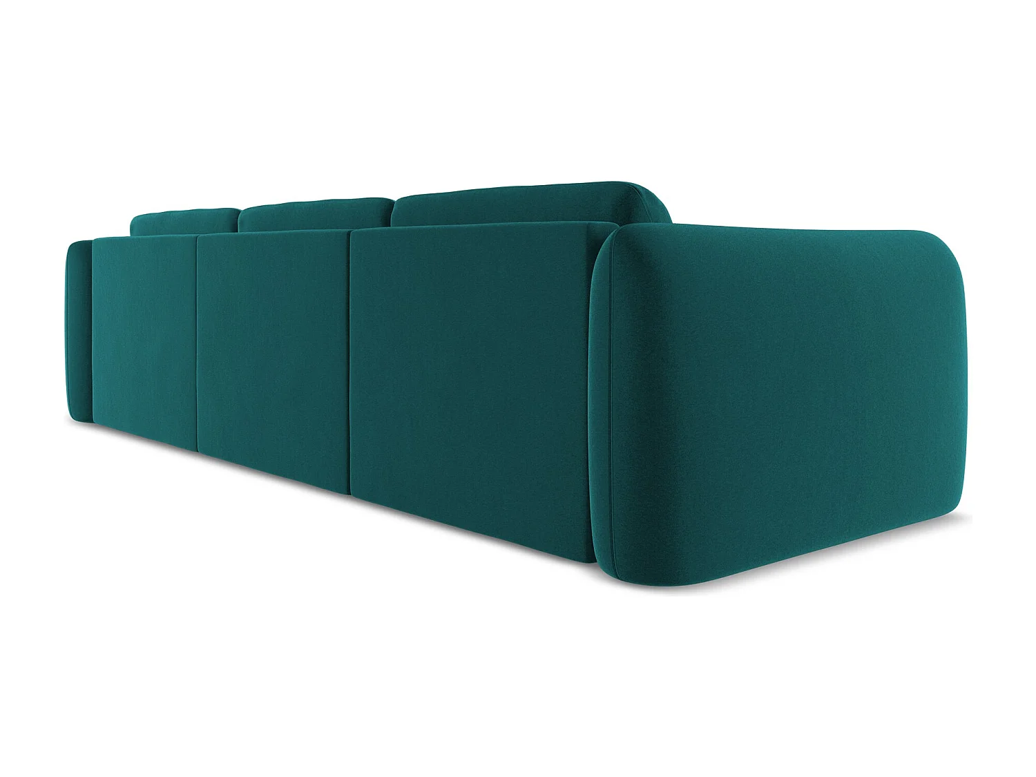 Canapé d'angle droit en velours - marin - HOKU