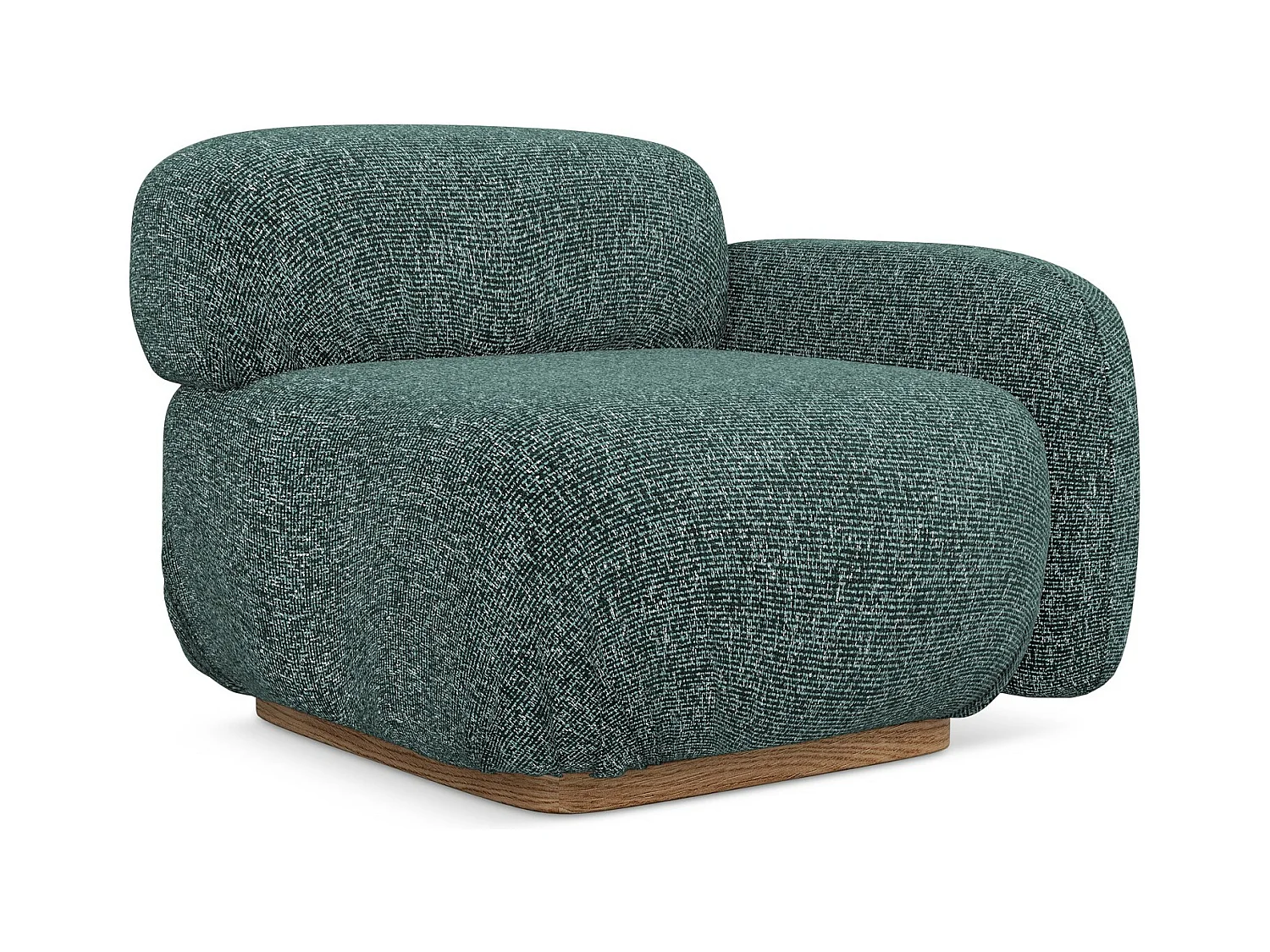 Module avec accoudoirs droit en tissu texturé - jeans - AILANI