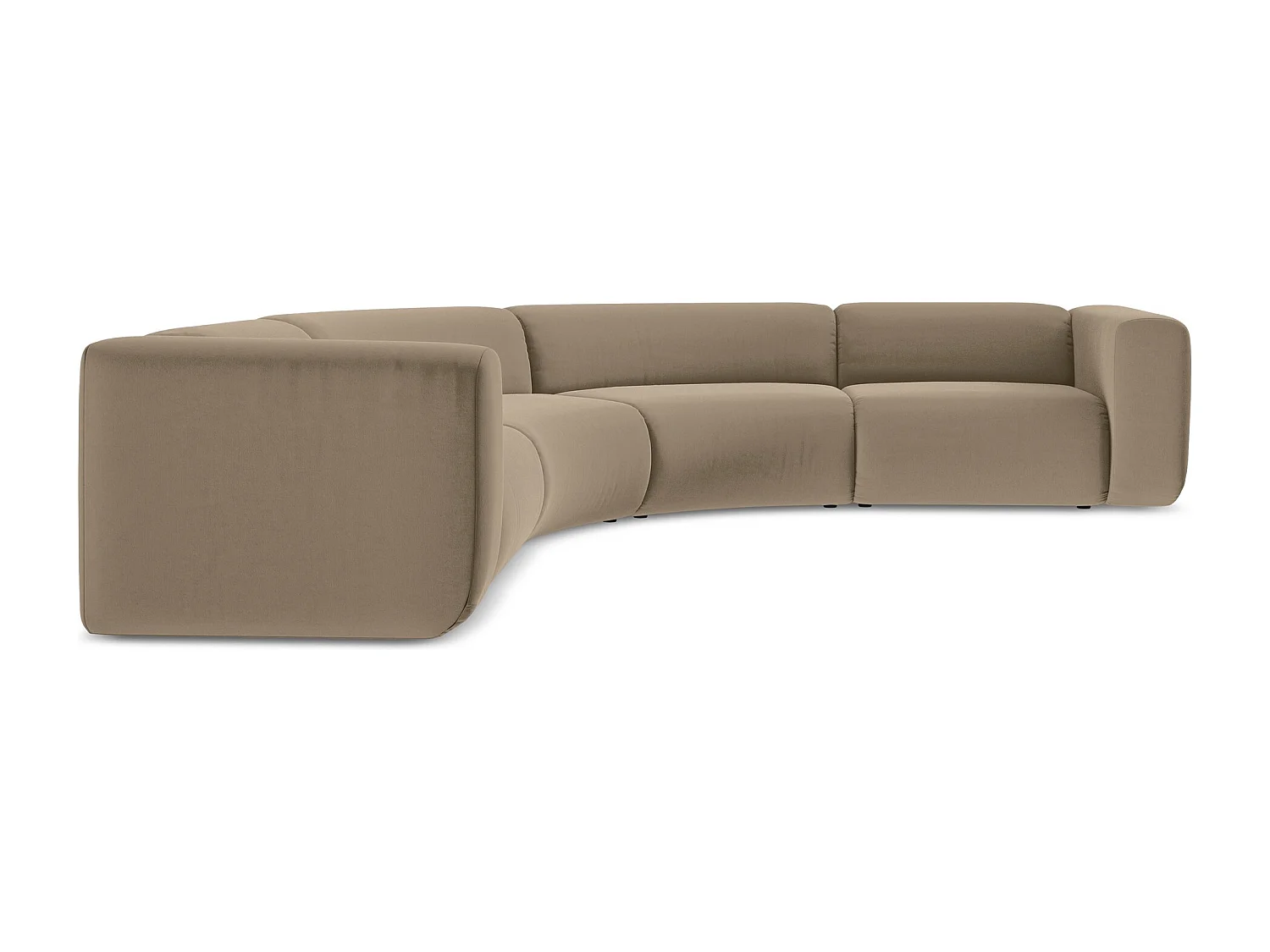 Modulares Ecksofa - - Samt - Hell beige - EKAHI
