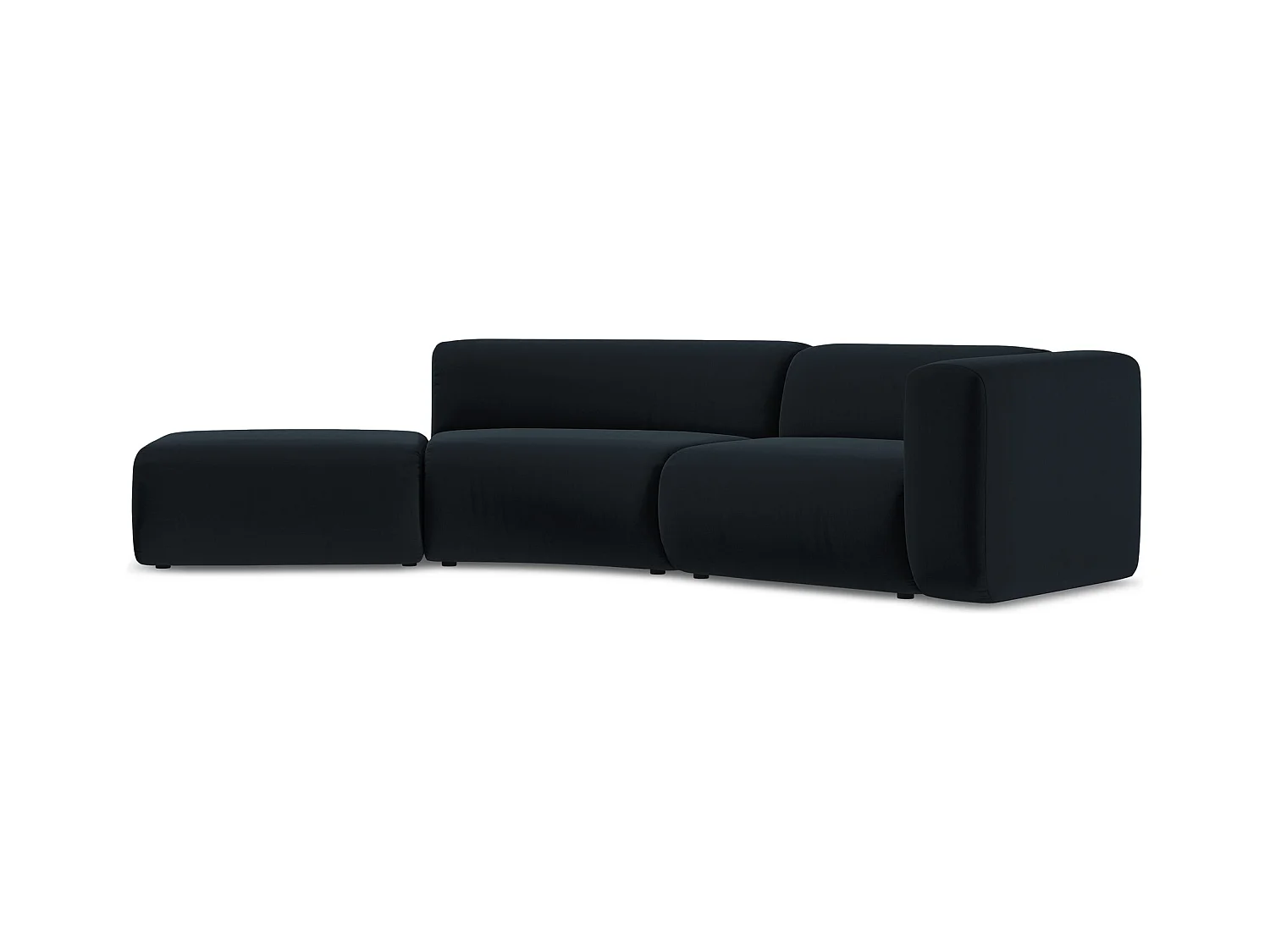 4-Sitzer Sofa Links - - Samt - Königsblau - EKAHI
