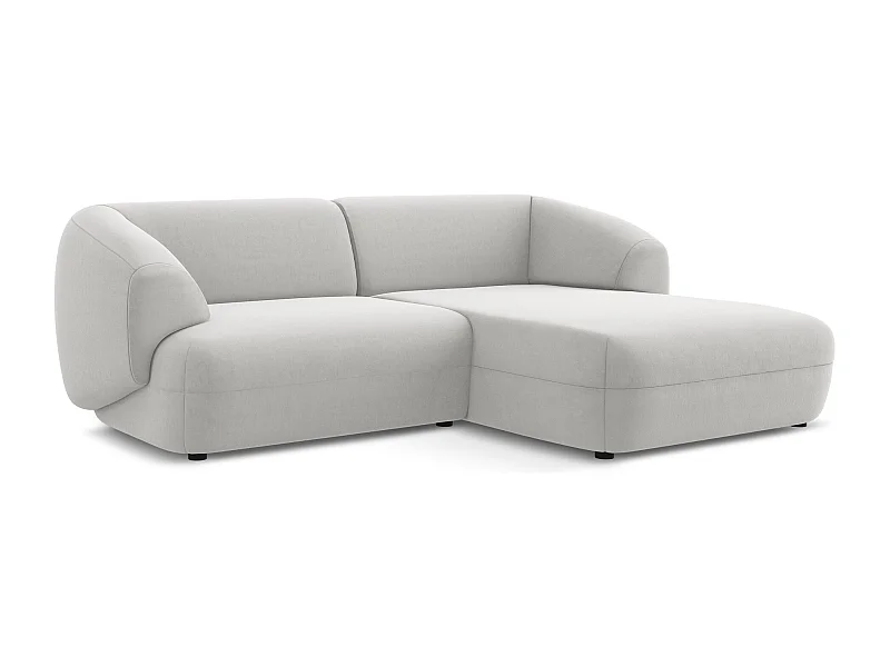 2,5-Sitzer Modulares Ecksofa - Ecke Rechts - Samt - Silber - MOANA