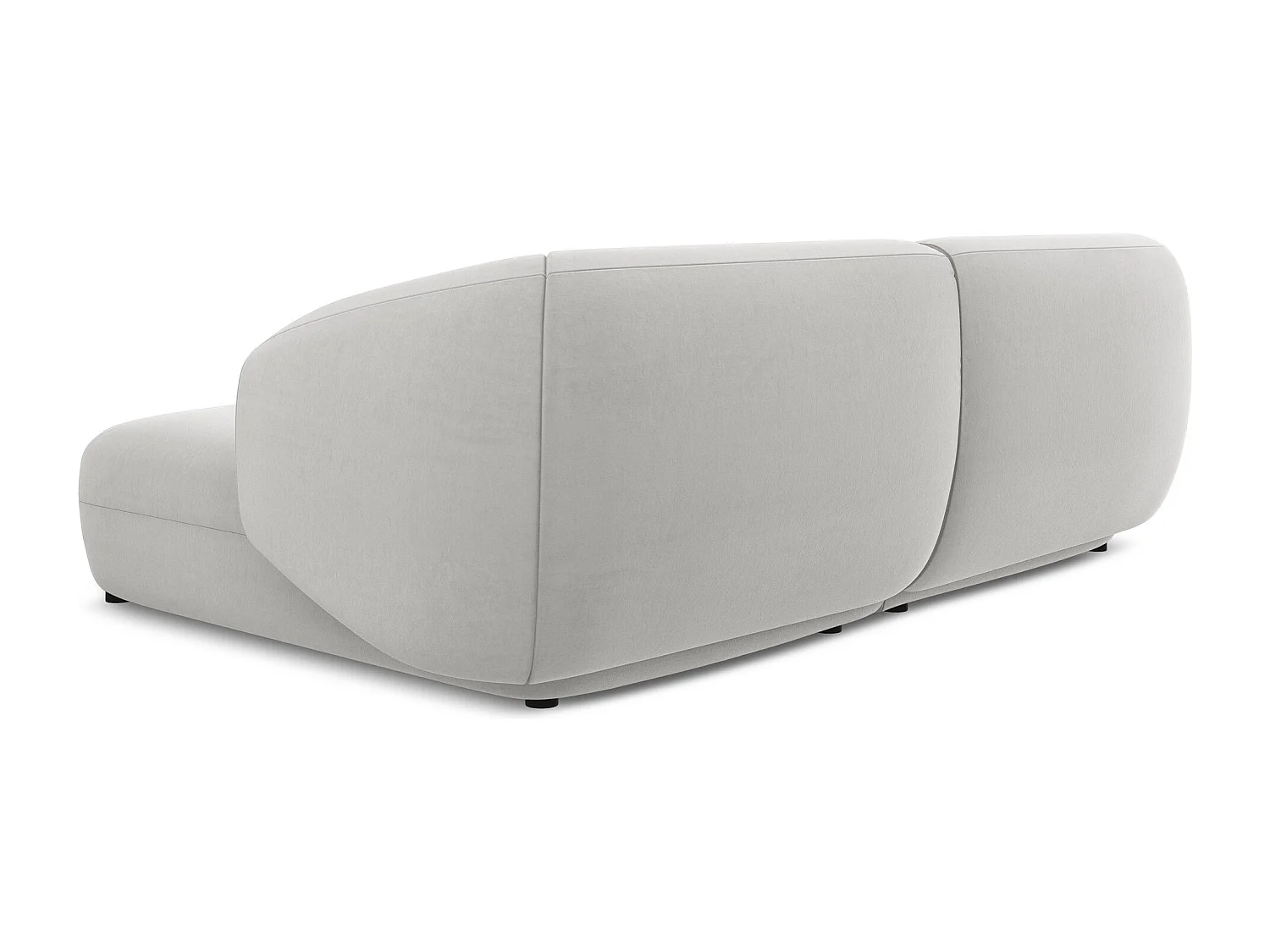 2,5-Sitzer Modulares Ecksofa - Ecke Rechts - Samt - Silber - MOANA