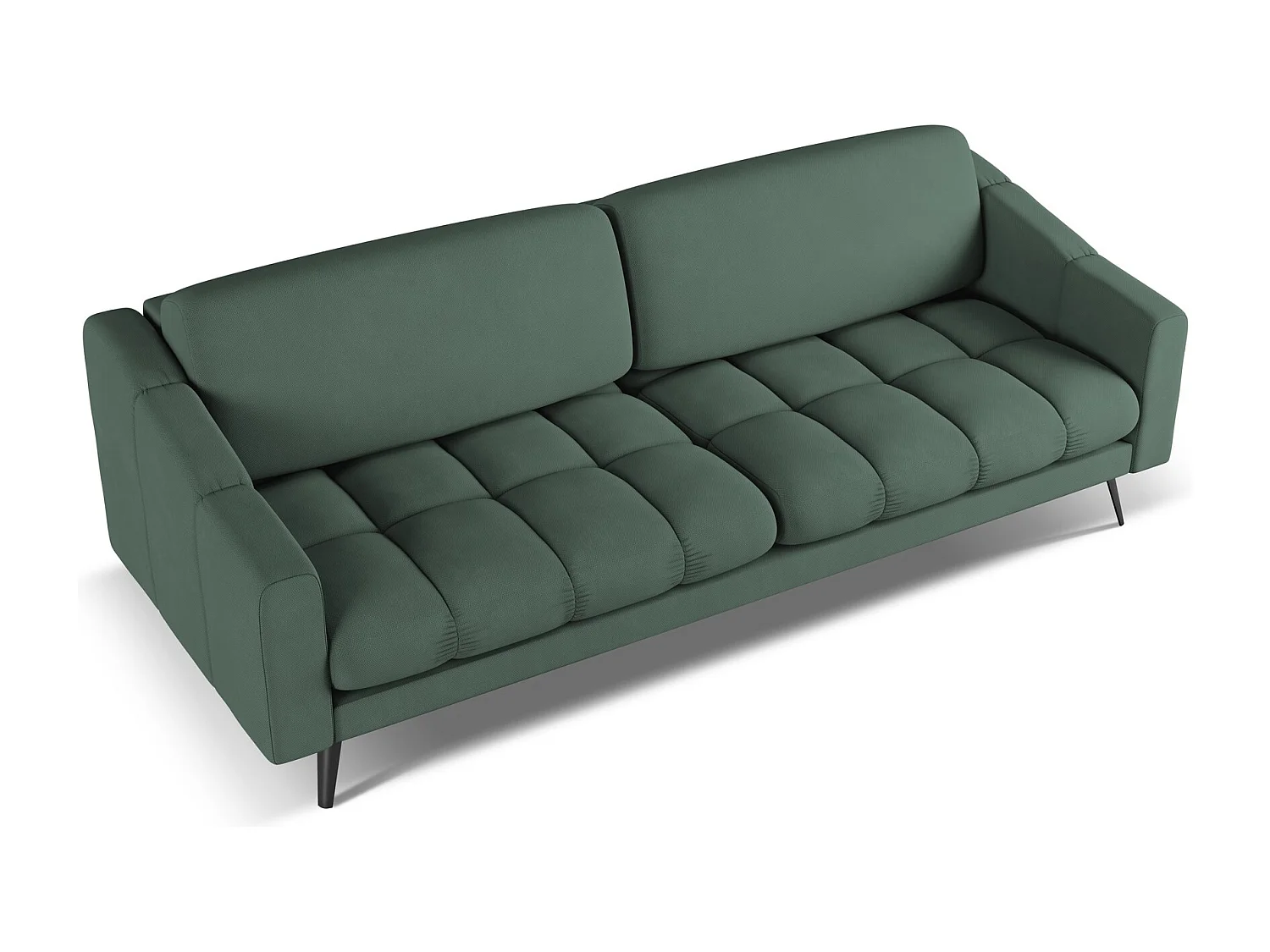 4-Sitzer Sofa - - Chenille - Grün - NALU