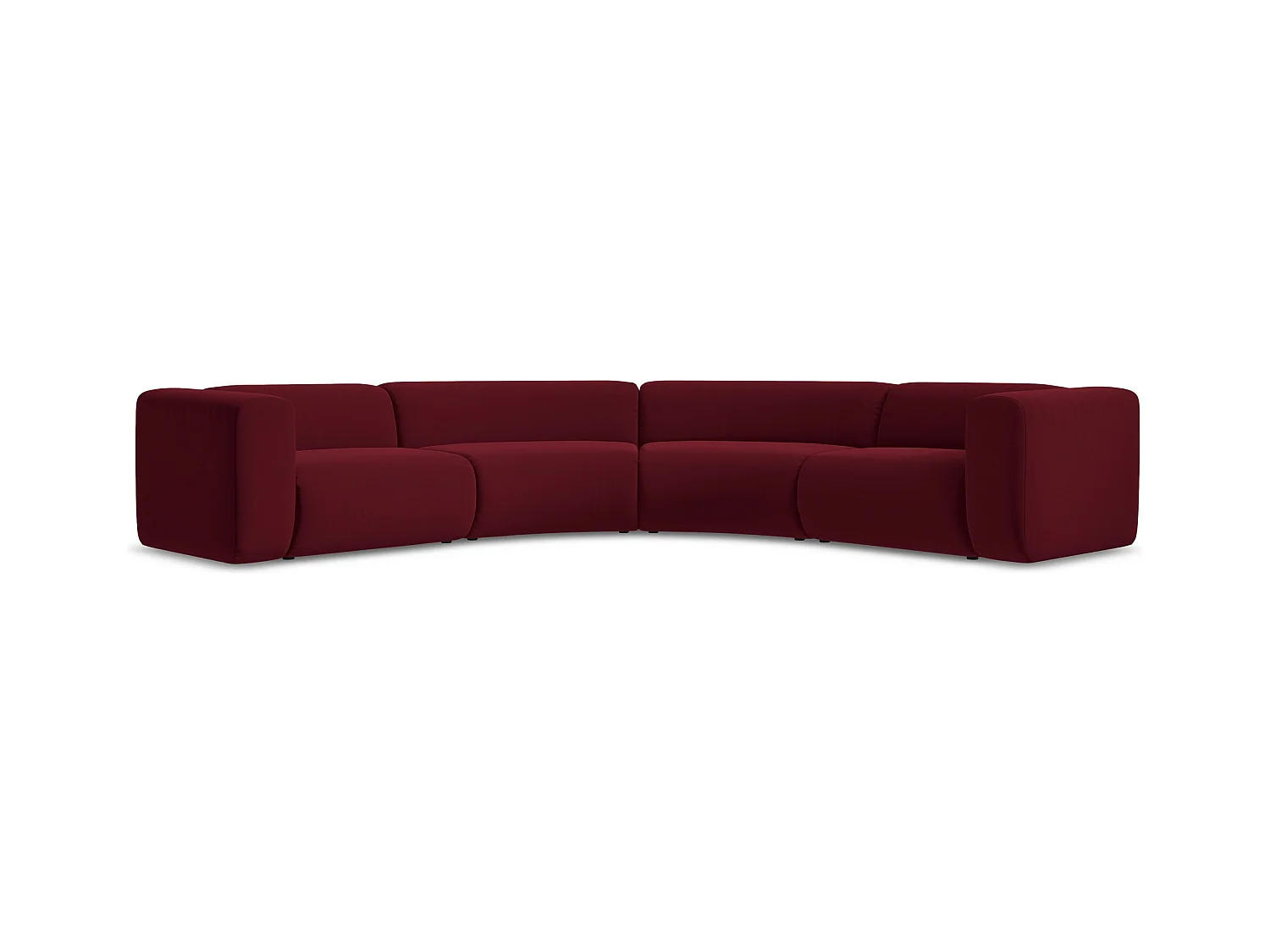 Modulares Ecksofa - - Samt - Burgund - EKAHI