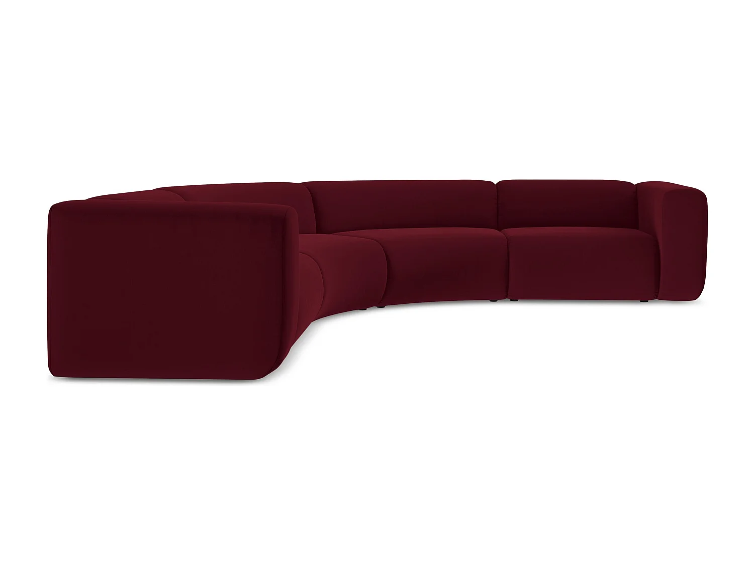 Modulares Ecksofa - - Samt - Burgund - EKAHI