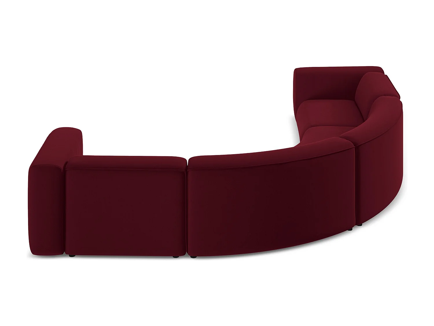 Modulares Ecksofa - - Samt - Burgund - EKAHI