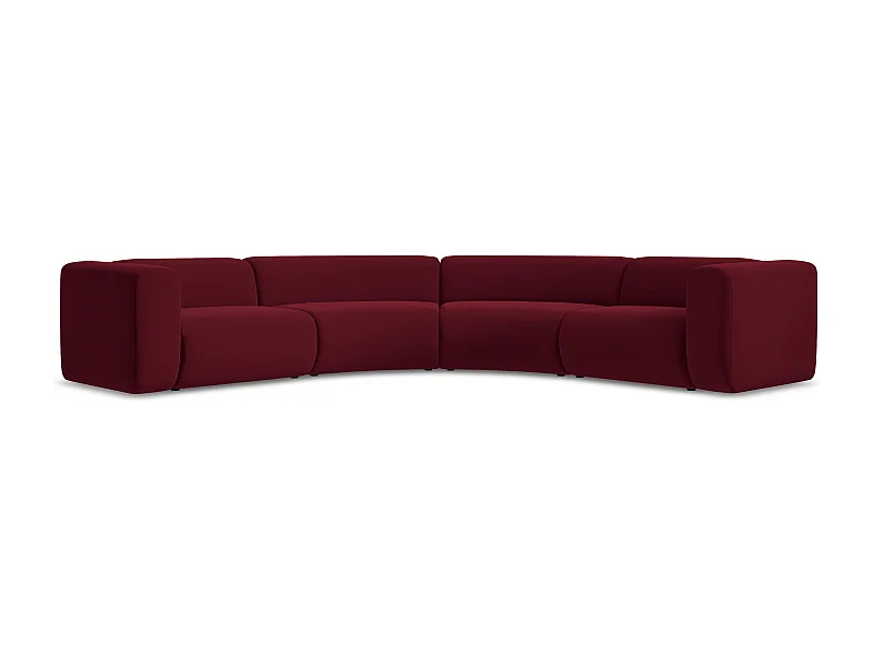 Modulares Ecksofa - - Samt - Burgund - EKAHI