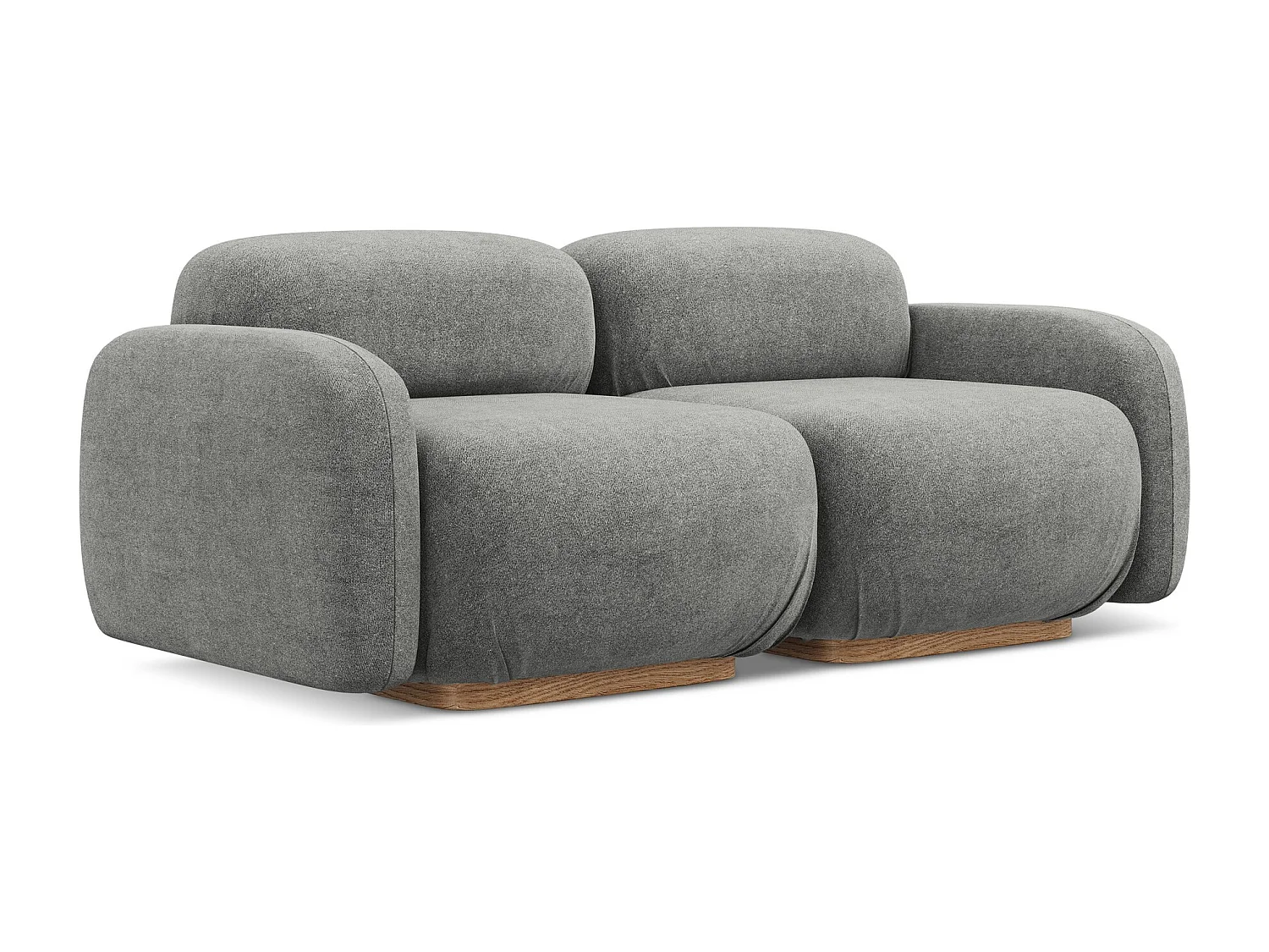 Modulares 3-Sitzer Sofa - - Bouclé - Graubeige - AILANI