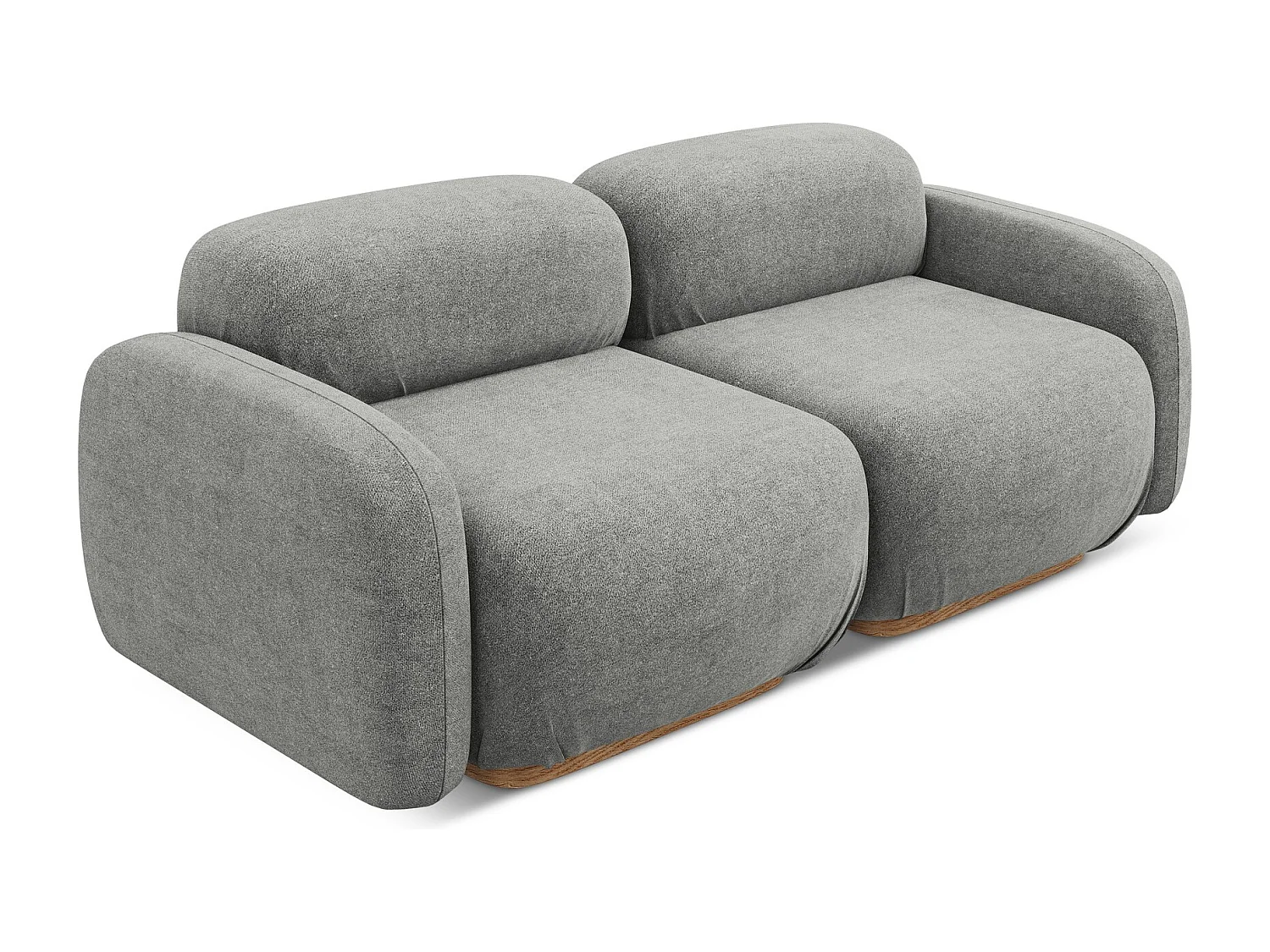 Modulares 3-Sitzer Sofa - - Bouclé - Graubeige - AILANI