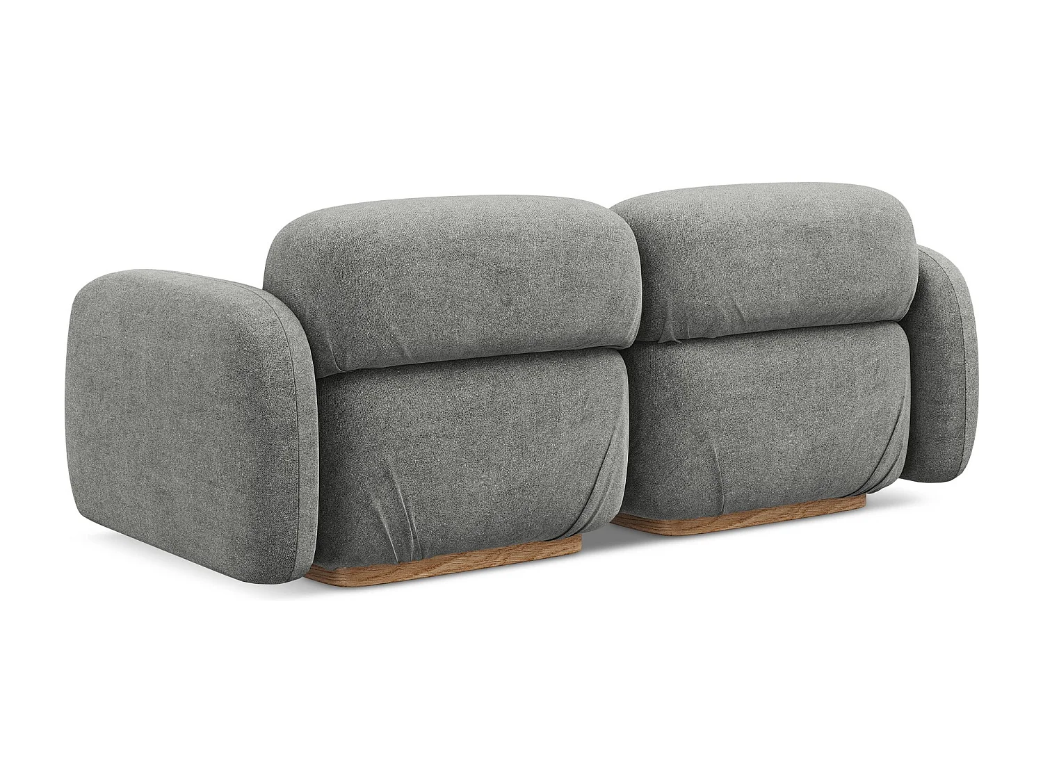 Canapé modulable 3 places en tissu bouclette - beige gris - AILANI