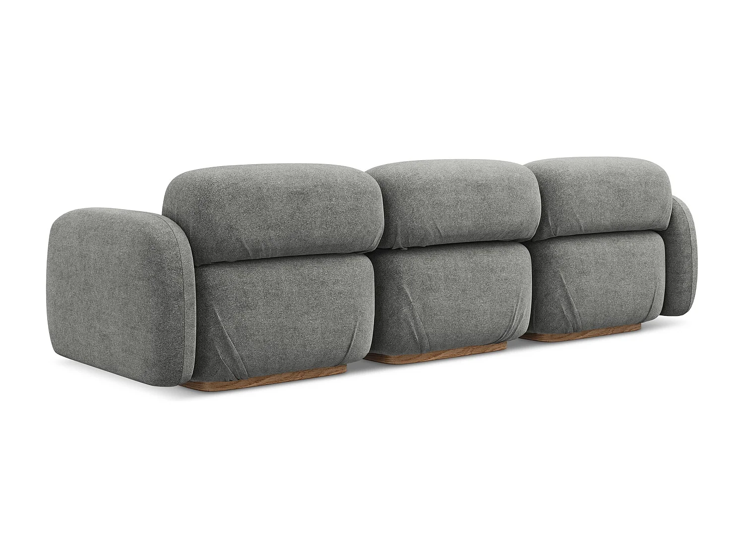 Vierzits modulaire bank van grijsbeige bouclé - AILANI