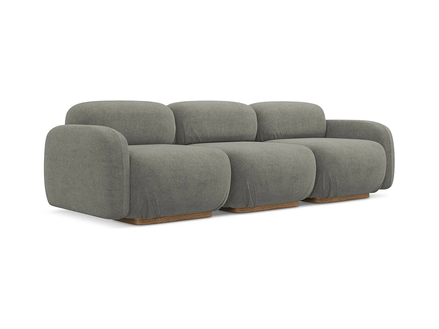 Vierzits modulaire bank van grijsbeige bouclé - AILANI