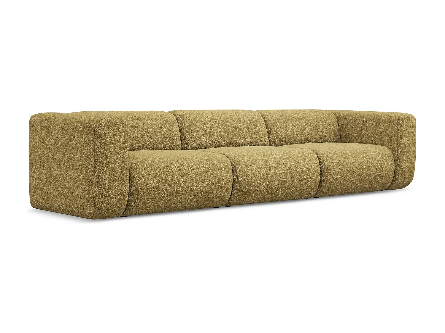 Canapé modulable 4 places en tissu texturé - moutarde - EKAHI