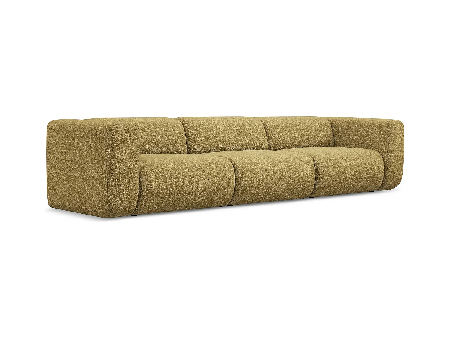 Vierzits modulaire bank van mosterd textuurstof - EKAHI