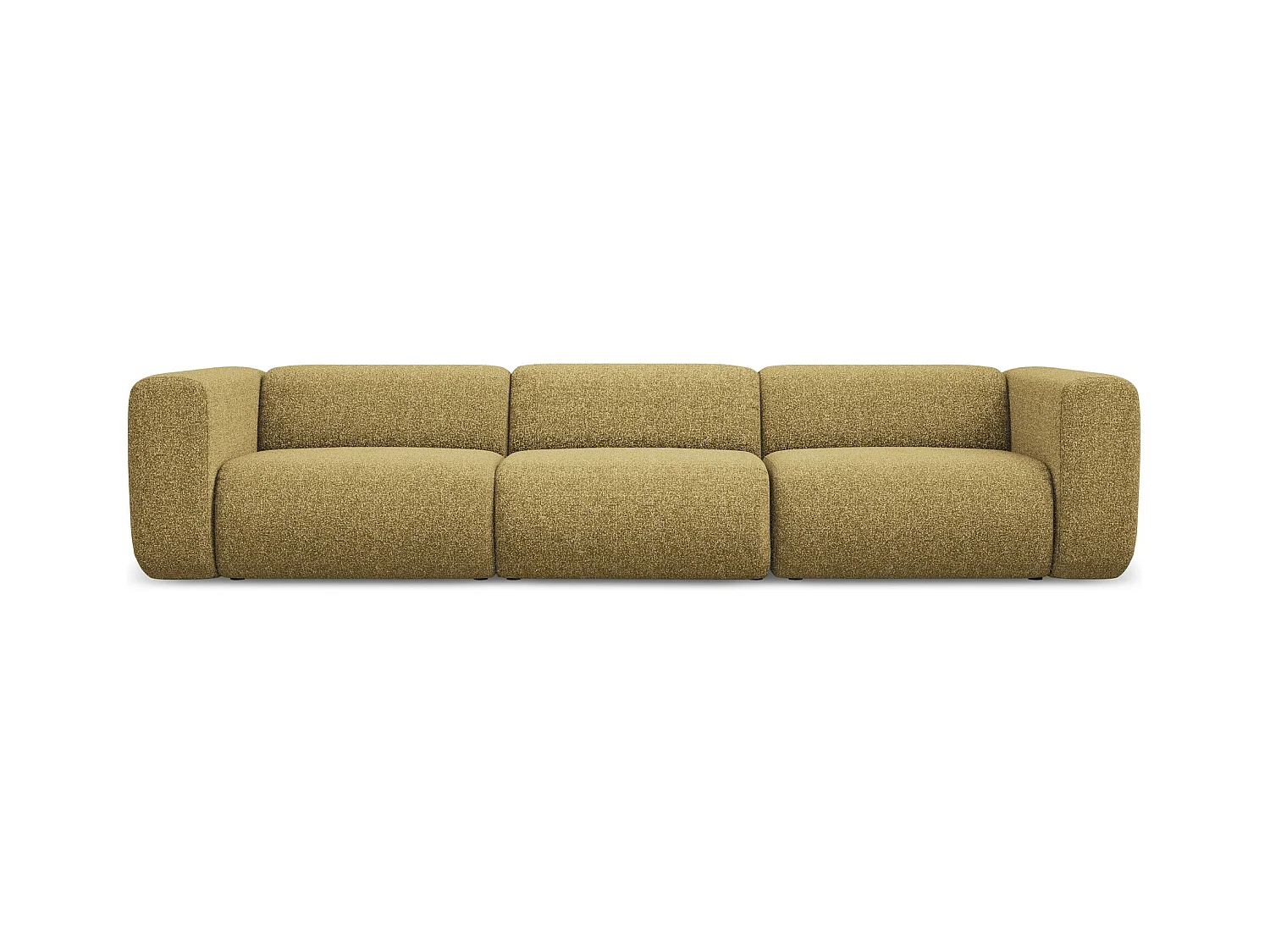 Canapé modulable 4 places en tissu texturé - moutarde - EKAHI