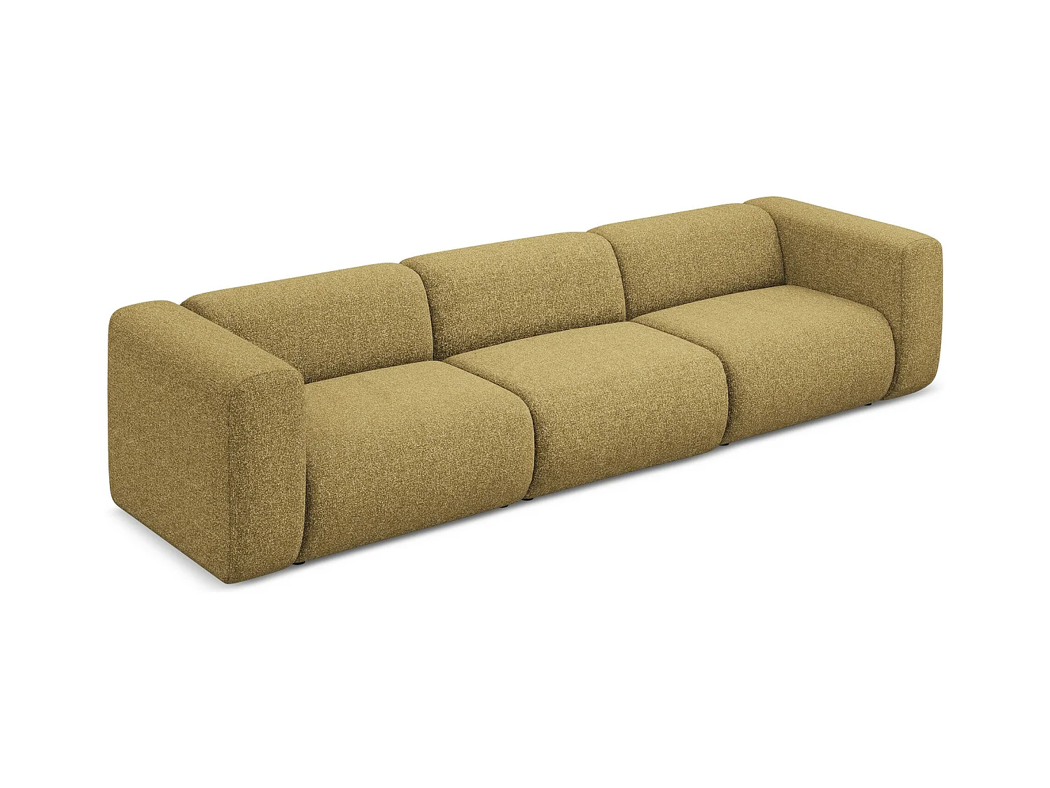Canapé modulable 4 places en tissu texturé - moutarde - EKAHI